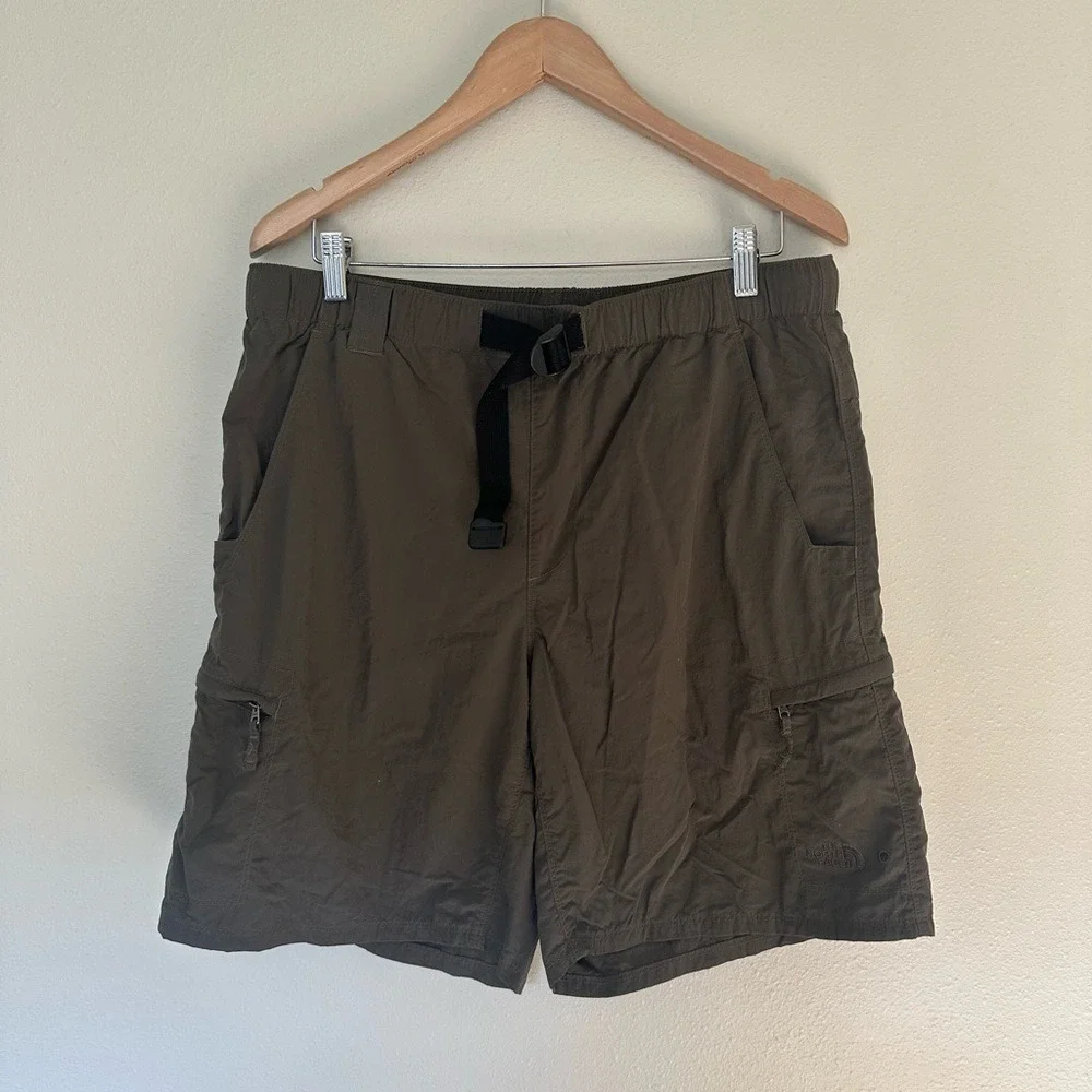The North Face Granola Hiking Outdoor Men's Medium‎ Green Cargo Shorts